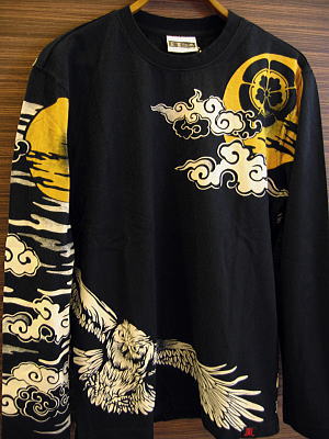 月に梟　和柄Ｔシャツ